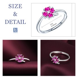 Yumilok Women's Clover Ring Cubic Zirconia Wedding Engagement Ring Friendship Ring Lifestyle Ring 925 Sterling Silver Adjustable for Women, Sterling Silver Sterling silver Zirconia, Cubic Zirconia