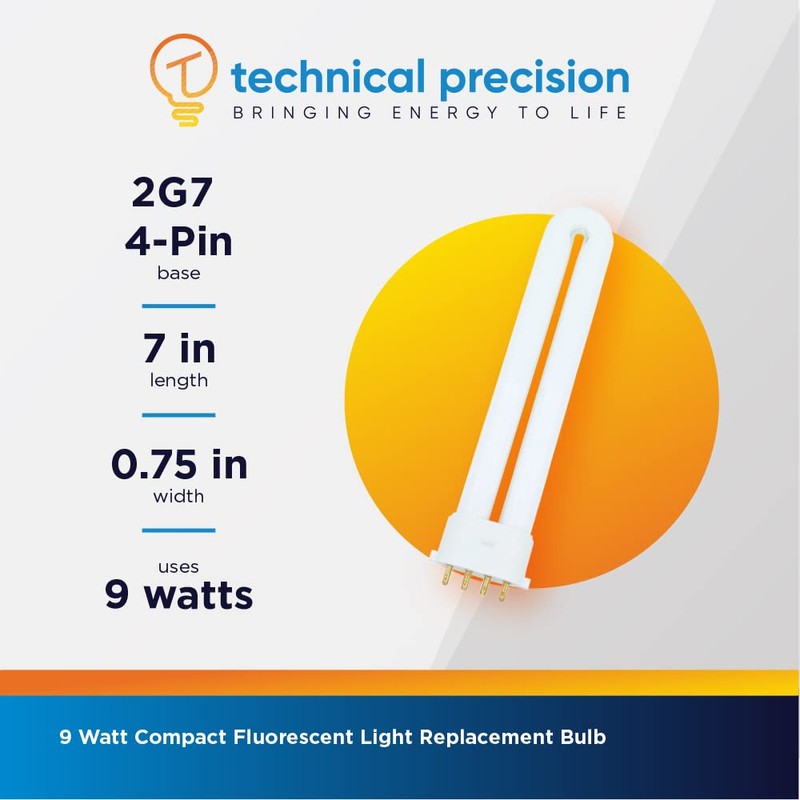 FLS E9W U-Tube T4 CFL Light Bulbs for Lanterns Replacement