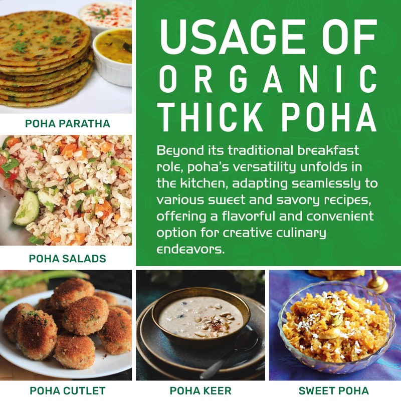 Jiva Organics Organic Poha Thick 2 Pound Bulk Bag -