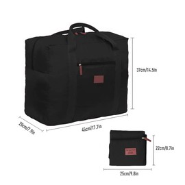 Travel Duffel Bag Lightweight Foldable Travel Bag for Women and Men Waterproof Tote Carry On Luggage Bag Weekender Overnight Bag (Black)