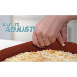 Jokari Premium Adjustable Silicone Pizza Crust Protector Belt to Pile Toppings on Bake Your Own Pizzas Up to 21 Inches and Keep From Falling Off. Dishwasher Safe Topping Saver Oven Safe to 500 Degrees