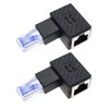 ECSiNG 2PCS RJ45 Ethernet Adapter 90 Degree RJ45 Male to