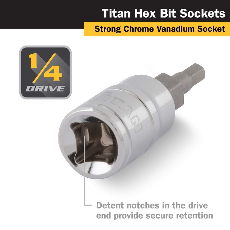 Titan 15600 1/4-Inch Drive x 2.5mm Hex Bit Socket