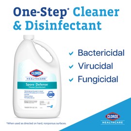 Clorox Healthcare Spore Defense Cleaner Disinfectant, Closed System Refill Bottle, 128 Fluid Ounces, Pack of 4 (Package May Vary)