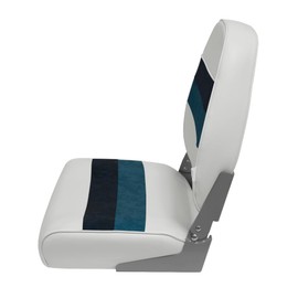 Wise 8WD590-1008 Deluxe Series Pontoon Fold Down Seat, White/Navy/Blue