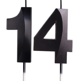 Yiran 3D Birthday Candles - Black Number 14 Candles for Boys & Girls Birthday Cakes, Party & Wedding Celebration Supplies