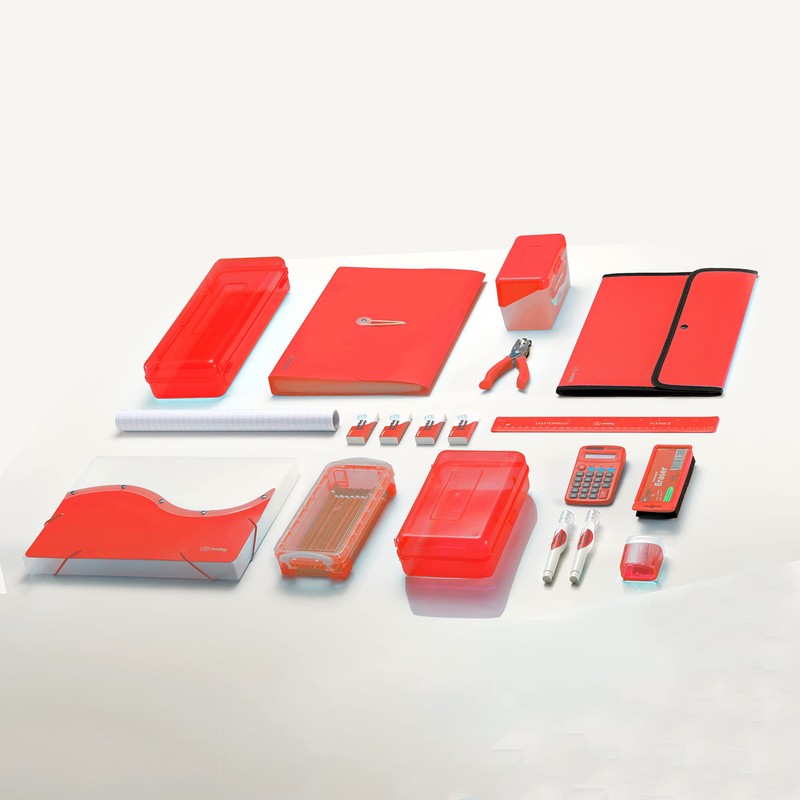 Calculator Red, Basic Small Solar and Battery Operated, Large Display