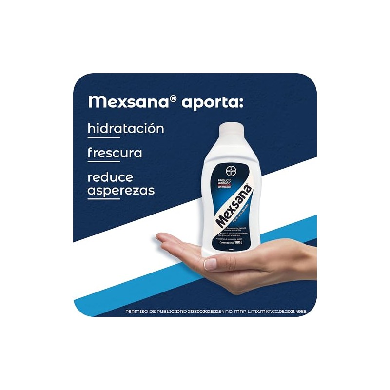 Mexsana Polvo Desodorante, DESODORANTE SIN TRICLOSAN, Absorbe el exceso de
