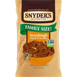 Snyder's of Hanover Pretzels, Family Size 16 Oz Bag - ( Select Your Flavor ) - Sourdough
