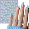 Nagelsticker Set Gänseblümchen, 6 Stück, Selbstklebende Blumen Aufkleber
