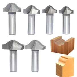 Akylin 6pcs Ogee Groove Bits Set,Ogee Bottom Clear Plunge Router Bits,1/2 Inch Shank,Bold Profile Mould Diameter 7/8",1",1-1/8",1-1/4",1-3/8" and 1-1/2" CD,for Base Ogee Edge Molding,Grooving,Plunging