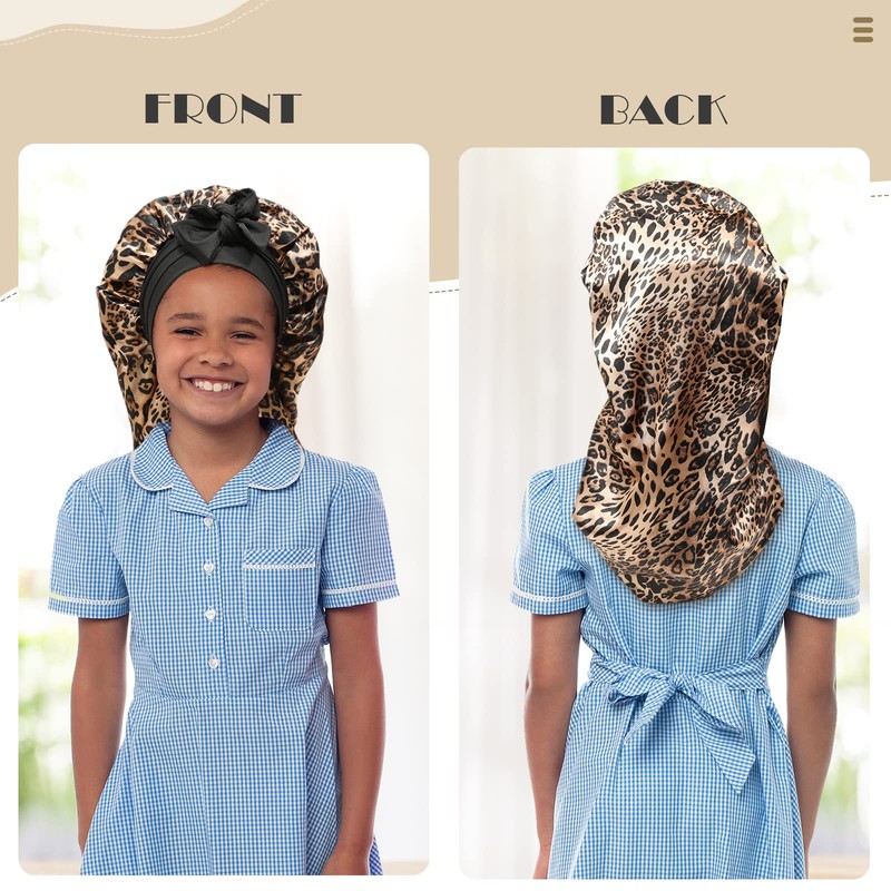 Kids Long Hair Bonnet for Sleeping - Double Layer Girls