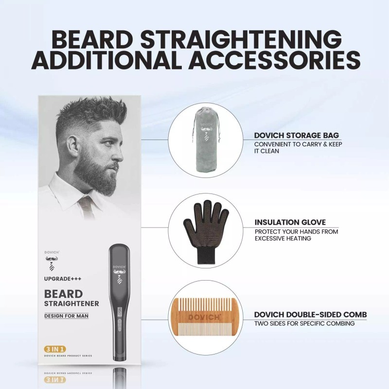 Dovich 3 in 1 Dovich Unique Design Beard Straightener for