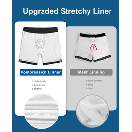 Gleeease Mens Swim Trunks 7 Inch with Compression Liner 2 in 1 Swim Shorts Stretch Quick Dry Bathing Suits with Pockets