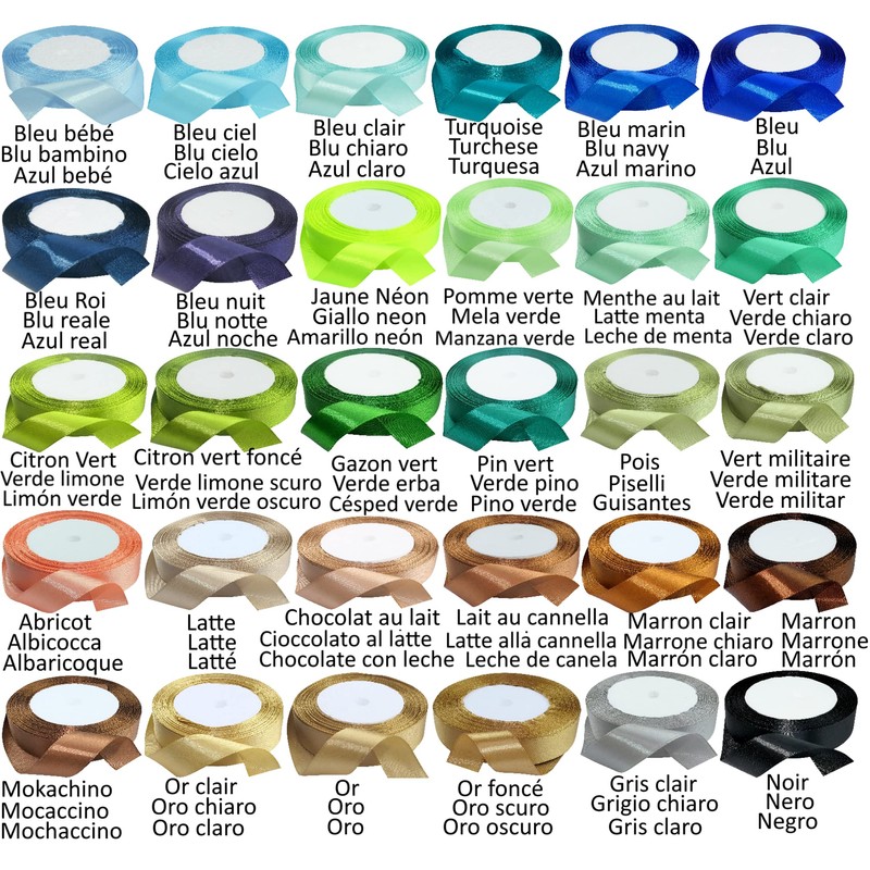 AERZETIX - C50403 - Satin Ribbon Decorative Shiny Fine -