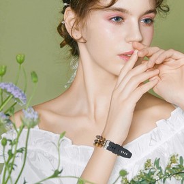 C&L Accessories Bands Compatible with Versa 3 Bands/Versa 4 Bands/Sense 2/Sense Bands Beaded Stone Adjustable Silicone Bracelet for Women (Tiger Eye)