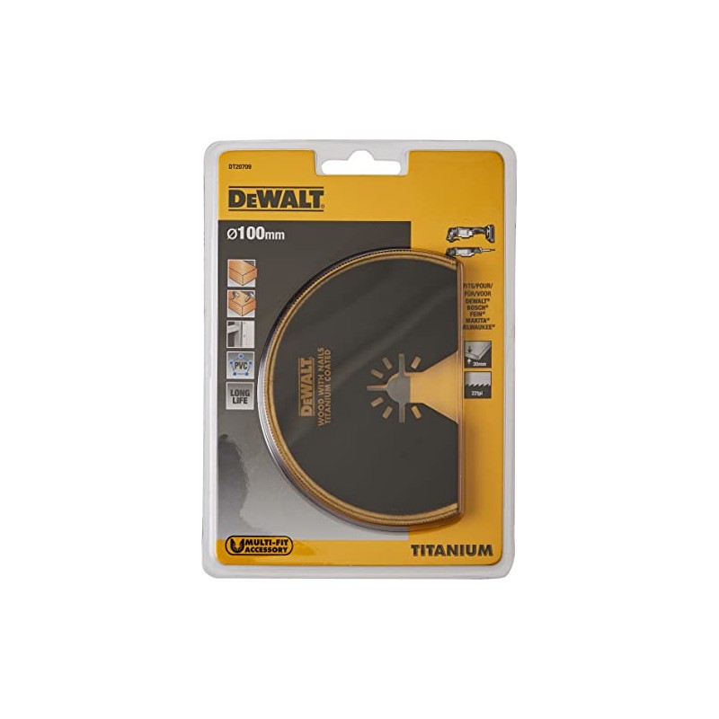 Dewalt DT20709-QZ DT20709-QZ-Hoja Sierra segmentada de titanio para Multi Herramienta