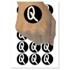 Letter Q Uppercase Felt Marker Font Temporary Tattoo Water Resistant