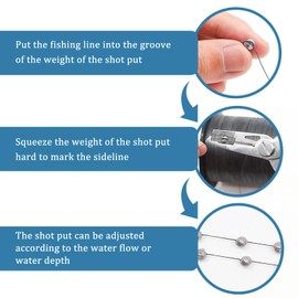 GETRICH 205 Stück Bleischrot Angeln, 10 Stück Angelposen Set, 3 Stück Wirbel Angeln Angelzubehör 4 Stück Gummistopper Angeln, Posen Angeln für Verschiedene Fischgrößen in Seen oder Teichen