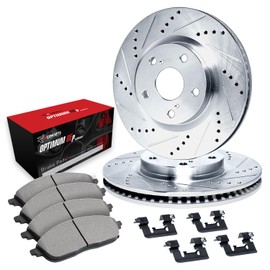 R1 Concepts Front Brakes and Rotors Kit |Front Brake Pads| Brake Rotors and Pads| Optimum OEp Brake Pads and Rotors |Hardware Kit|fits 2016-2022 Mazda CX-5, CX-9