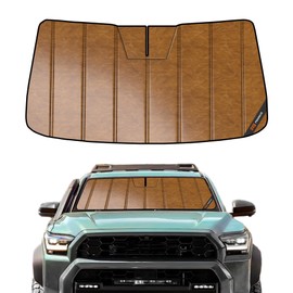 Pigenius Windshield Sunshade for Toyota Tacoma 2024-2025, Custom Front Window Sun Shade - Leather