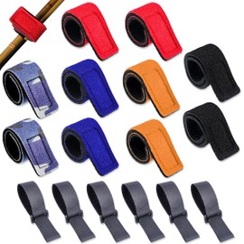 16 Pcs Fishing Rods Straps Ties, Adjustable Fishing Rod Tie Strap, Elastic Fishing Rod Belt Ties Rod Holder Strap Tackle Ties Fixed Wrap Straps Fishing Rod Ties for Fixing Fishing Rod