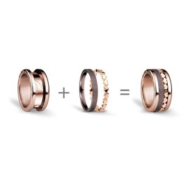 BERING Women's Ring in Rose Gold Shiny - Arctic Symphony Collection with Stainless Steel - Spree, Metal, No Gemstone