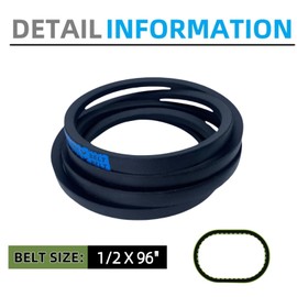 954-04060B Deck Belt (1/2'' x 96) Replaces 954-04060C, 754-04060, 754-04060B for MTD, Troy-Bilt, Craftsman, Cub Cadet 42'' Deck Riding Mowers, Replacement Troy Bilt 42'' Deck Belt (2-Pack)