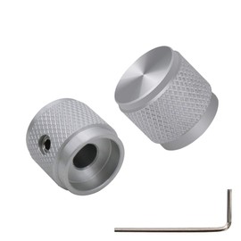 mxuteuk 4pcs Silver Aluminum Alloy Potentiometer Control Knob Volume Audio Electric Guitar Bass Screw Type 17 x 16mm (d*h) KNOB-04-SR