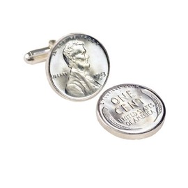 American Coin Treasures 1943 Lincoln Steel Penny Coin Cuff Links | United States Coins | Men's | Minted Only One Year