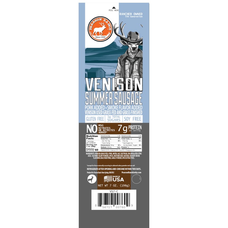 Pearson Ranch Venison Summer Sausage Pack of 3 – 7oz