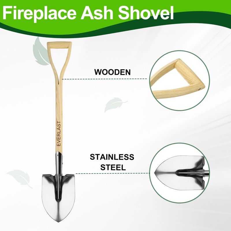 HARFINGTON Digging Shovel 33.5 x 6.7 Stainless Steel Round Spade