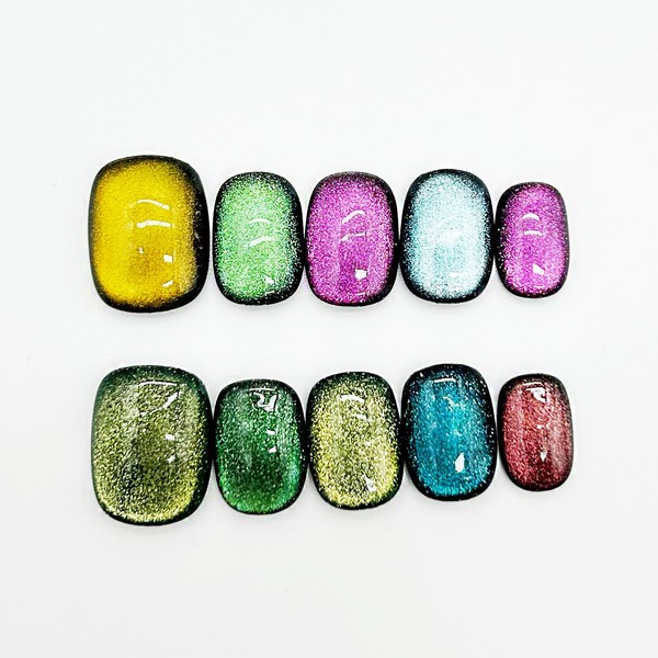 i-Laesh Handmade Cat-eye Nails Luxury Oval Press On Nails -