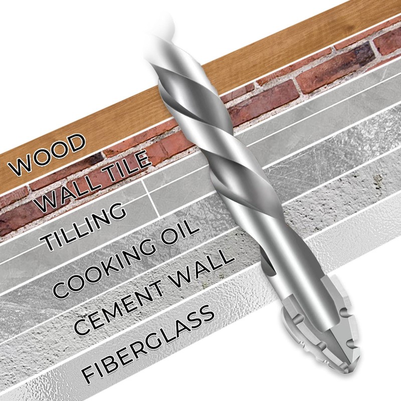 Xsybegdlk Eccentric Drill Set, 6-Piece Four-Edged Sawtooth Eccentric Drill Bit,