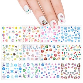 Winstonia Christmas Nail Decals Water-transferred Decoration, 350++ Pieces, Winter Snowflakes Holiday Party Manicure Decor Eacy