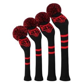 Knit Woods Golf Head Covers, Set of 4, Fox Pattern, Fit Driver (460CC) Fairways hybrid/UT. Soft and Elastic, Decorative Your Golf Bag to Make It Stand Out