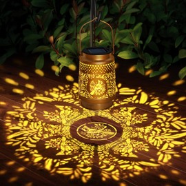 Solar Lanterns Outdoor Waterproof Hanging Solar Lights, Cardinal Garden Decor Birthday Gifts for Women Mom, Hanging Metal Garden Lights for Yard Patio Lawn Landscape,Gifts for Mother's Day