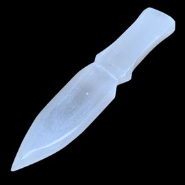 175g, 7.5"x1.4"x0.7", Natural Untreated Selenite Knife Dagger (Satin Spar) Crystal, Home Decor, Metaphysical, Collectible, from Morocco, B36314