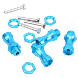 12-Piece RC Extension Wheel Hub Adapter, Durable Aluminium Alloy 12 mm to 17 mm Wheel Hub Adapter Fastening Parts for 1/10 to 1/8 RC Model Car Upgrade Part (Blue)