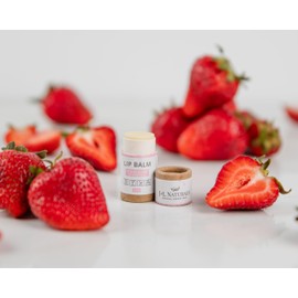 J&L Naturals Sustainable Lip Balm | Organic Ingredients, 100% Natural, Eco-Friendly | Cruelty Free, Vegan, Paraben Free, Silicone Free (Strawberry & Vanilla, 5-Piece Bundle)