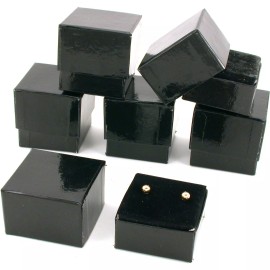 FindingKing 6 Earring Gift Boxes Black Gold Showcase Display