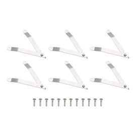 sourcing map 10pcs Lid Folding Support Hinges, Lid Stay Hinge with 20pcs Screws for Furniture Wooden Boxes Jewelry Case Cabinet, Silver Tone (Folded Length 3.8"/97mm, Plate Width 0.4"/11mm)