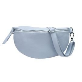 SH Leder ® Lala G399 Real Leather Waist Bag for Women Men Unisex Belt Bag for Festival Travel Bum Bag Large Crossbody Bag Women Leather Bag 30 x 18 cm, lightblue, Fashion Waist Bags
