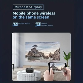 Projektor für Handy, Tragbarer Heimprojektor, Kleiner 1080P LED Beamer mit Eingebautem Lautsprecher, Optische Linse, Augenschutz.