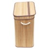 Home Basics 2 Compartment Foldable Rectangle Bamboo Hamper with Liner