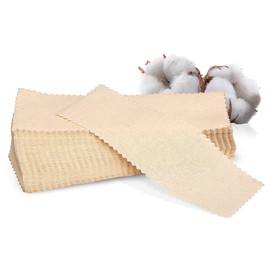 100x Baumwollstreifen Sugaring, 20x7 cm Vliesstreifen zum Zuckern mit Zuckerpaste, Natur Baumwolle, Textil Vlies (Stoff Natur)