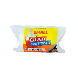 Glad Wavetop Tie, Bin Liners, Small, 50 Count