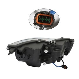 Carlaihu For 2014 2015 2016 2017 InFiniti Q50 LED Projector Headlight Headlamp Assembly w/o AFS Replacement Left Driver Side Black Housing