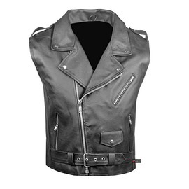 Men's Classic Cowhide Leather Motorcycle Biker Vest Concealed Carry Gun Pockets Stylish Vintage Club Riding Cruiser Touring Fashion Vest for Men S