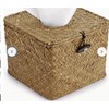 Square Rattan Tissue Box Cover (Whitewash)